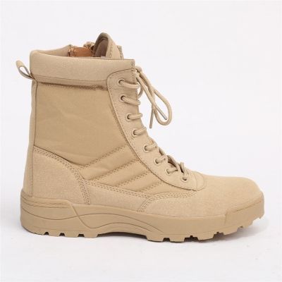 Suede Leather Khaki Tactical Boots 
